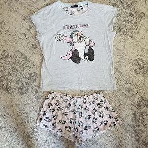 Primark x Disney Snow White Sleepy Dwarf Pajama Set Shorts Large Women's L